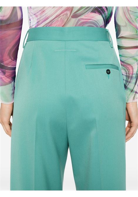 Pantaloni crop con cucitura in verde - donna MM6 MAISON MARGIELA | S52KA0493S47848605